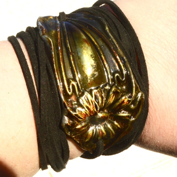 Antique Obsessions Jewelry - Art Nouveau Antique Psychedelic Boho Cuff Bracelet